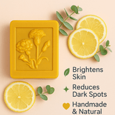 Turmeric & Kojic Acid Soap Natural Glow & Radiant Skin by Fleurish Beauty Shop with lemon slices.